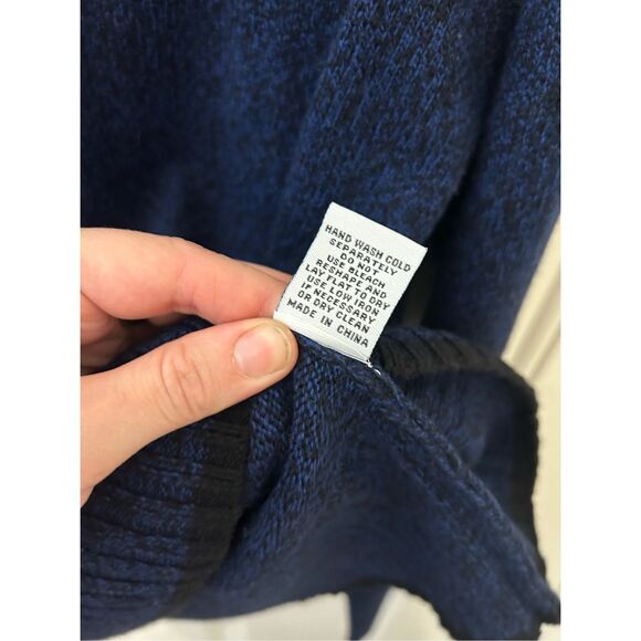 Elliott Lauren NWT Blue Marled Cotton Cashmere Blend Sweater, Sz Small, MP $145 - Picture 7 of 9